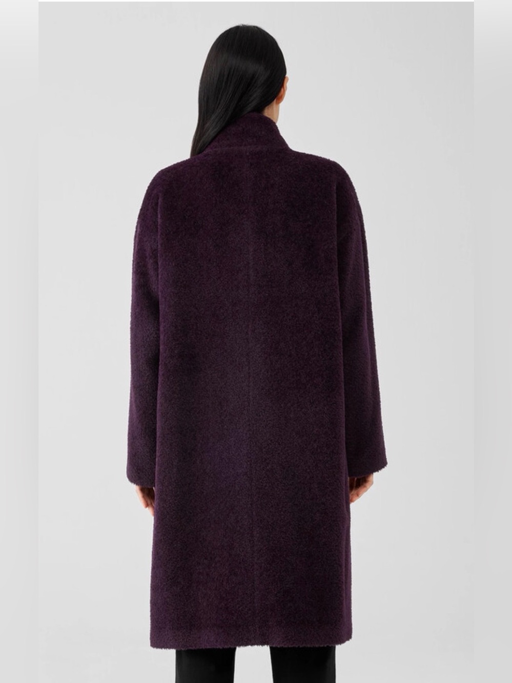 Eileen Fisher Sheared Suri Alpaca Stand Collar Coat, MSRP $698! - Picture 3 of 14